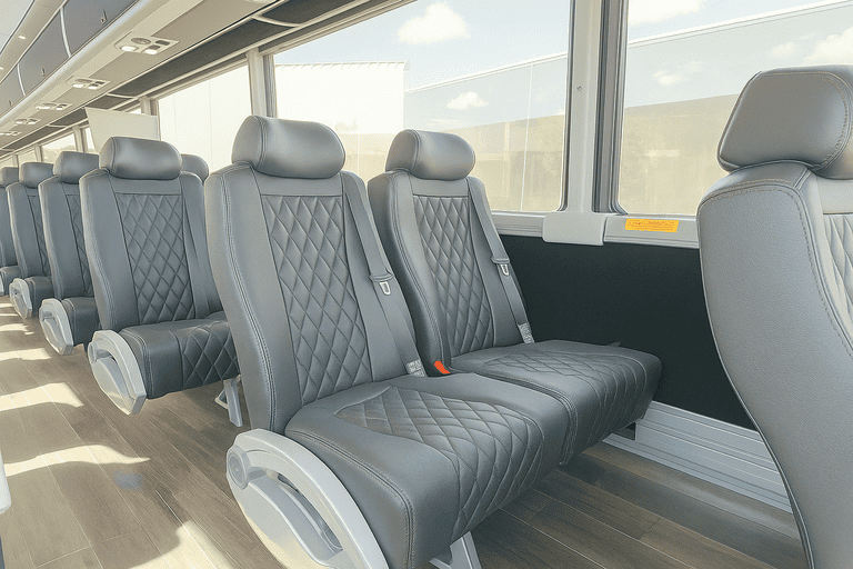 interior of Kirkland Coach Bus Service charter bus