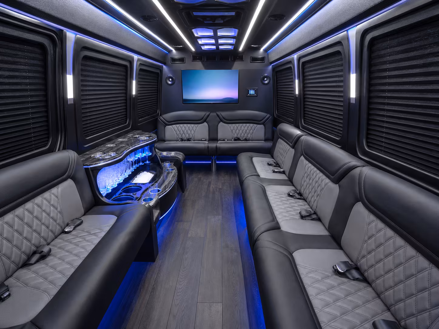 kirkland 30 passenger party bus interior